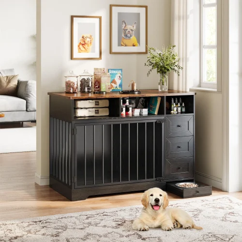 Large Farmhouse Wooden Dog Crate