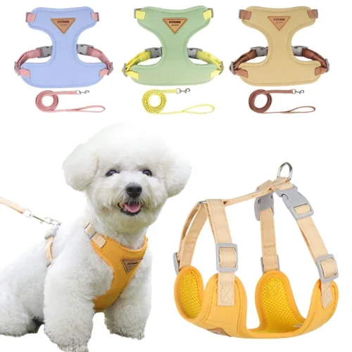 Breathable Puppy Harness Leash Set