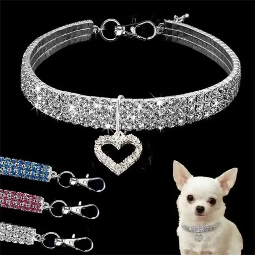 Bling Rhinestone Dog Collar Pink