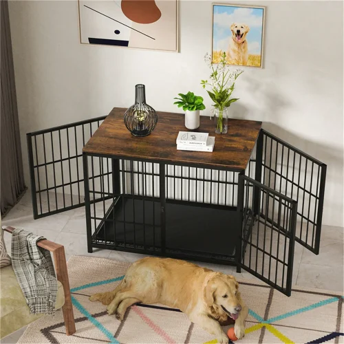 Large Wooden Dog Crate Furniture